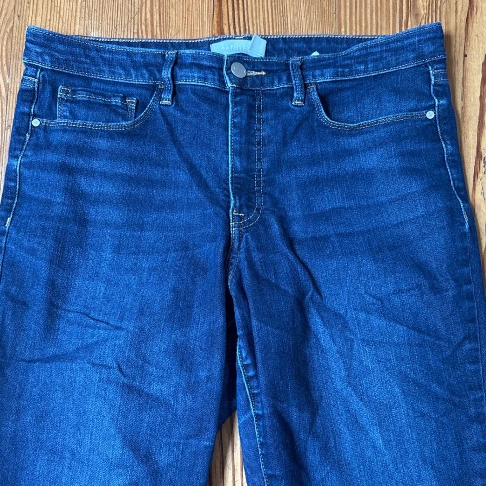 Athleta Sculptek Jeans Women Blue Dark Wash Skinny Sculpting SIZE 12